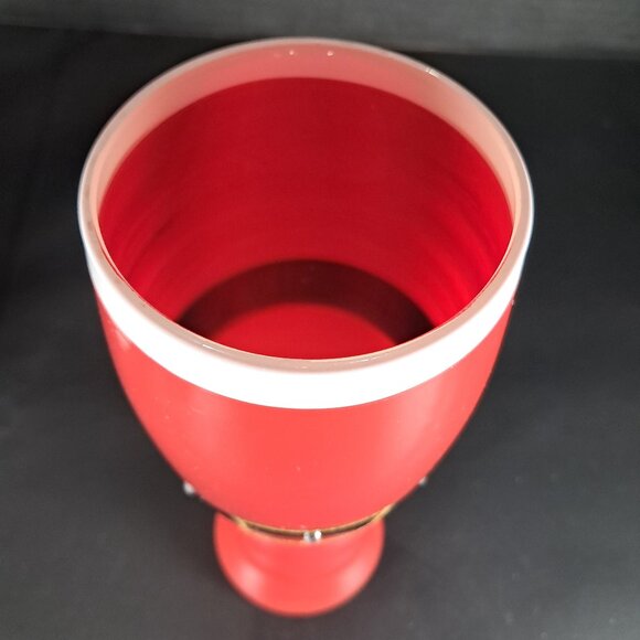 DEI. Glass Santa Themed Pilsner Glass Hand Painted 24 Ounce - Picture 6 of 10